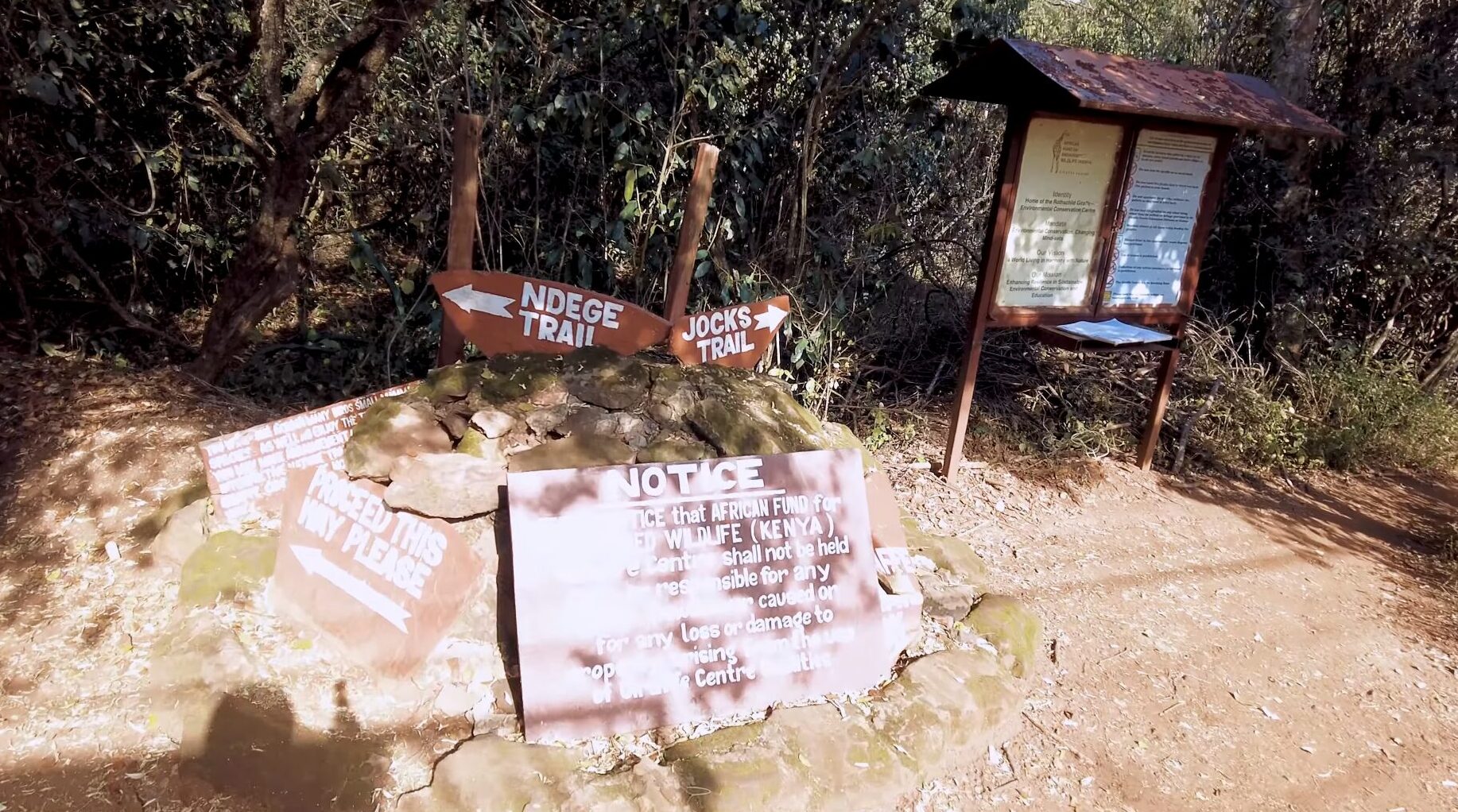 Signs at the Giraffe Center